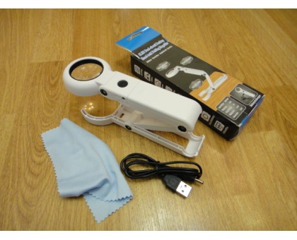 Лупа настольная с подсветкой MAGNIFIER FS37RC (11x)