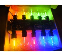 Уличная светодиодная гирлянда 10 LED (лампочки, 6м) - RGB