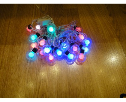 Гирлянда на проводе 100 LED (шарики в плафоне) - RGB