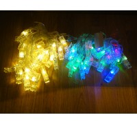 Гирлянда на прищепках 40 LED (от сети) - в ассортименте