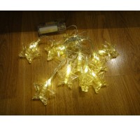 Гирлянда ЗВЕЗДА на прищепках 10 LED (от батареек) - в ассортименте
