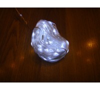 Светодиодная гирлянда в силиконовой оплётке 100 LED (роса) - холодный белый