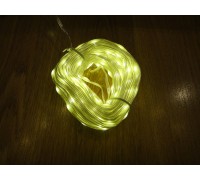 Светодиодная гирлянда в силиконовой оплётке 100 LED (роса) - тёплый белый