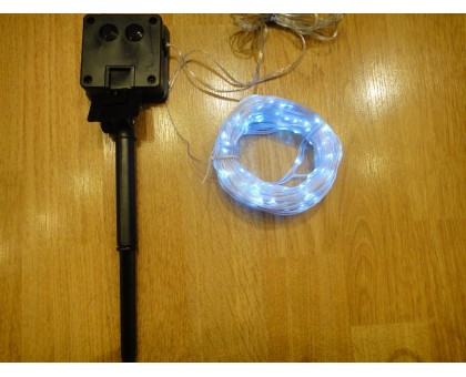 Уличная светодиодная гирлянда 200 LED на солнечных батареях (20м) - холодный белый
