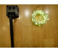 Уличная светодиодная гирлянда 200 LED на солнечных батареях (20м) - тёплый белый