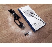 Кабель магнитный VIXION K30 USB - (TYPE C, mini USB, IPHONE) - (чёрный, 1м)