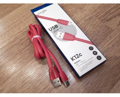 Кабель VIXION K12c USB - TYPE-C (1.0 м, красный)