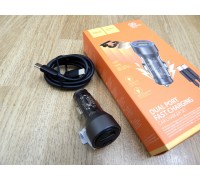Автомобильное зарядное устройство HOCO NZ12A (43 Вт, выходы - USB x 1 шт, TYPE-C x 1 шт, со шнуром TC)