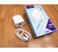 Сетевое зарядное устройство HOCO C80A (38 Вт, выходы - USB x 1 шт, TYPE-C x 1 шт, со шнуром LT)