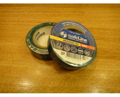 Изолента SAFELINE (15мм x 10м) - зелёная